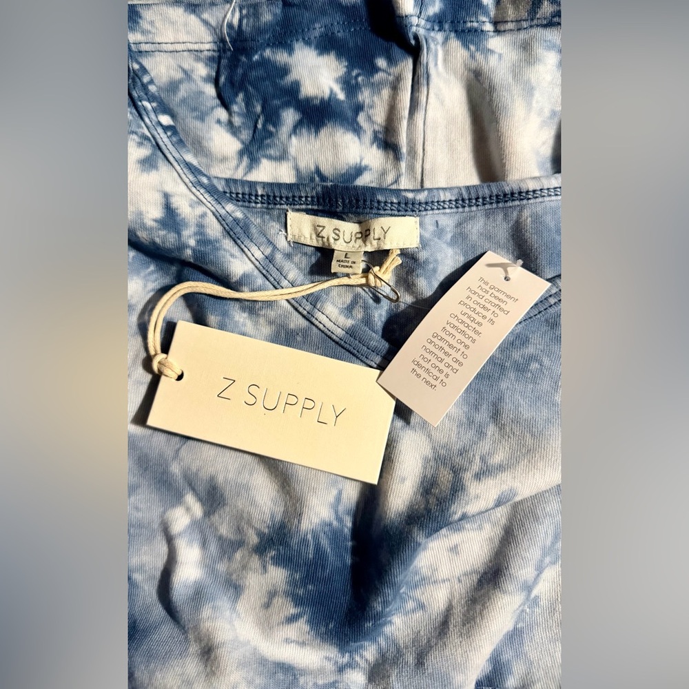 REVOLVE Z Supply NWT Kona Cloud Print Mini Dress—Black Iris Tie-Dye Size Large - Picture 10 of 12